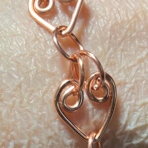 Copper Heart link Bracelet